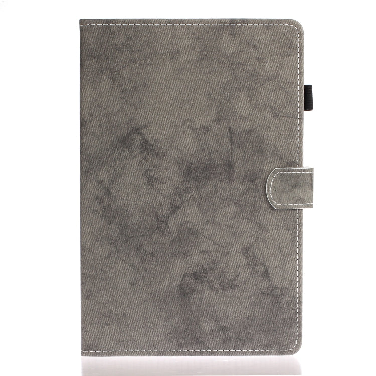 For Samsung Galaxy Tab S8 / Galaxy Tab S7 11.0 T870 Marble Style Cloth Texture Leather Case with Bracket & Card Slot & Pen Slot & Anti Skid Strip(Grey) - Galaxy Tab S8 Cases by buy2fix | Online Shopping UK | buy2fix