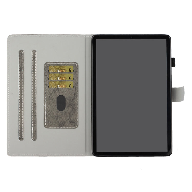 For Samsung Galaxy Tab S8 / Galaxy Tab S7 11.0 T870 Marble Style Cloth Texture Leather Case with Bracket & Card Slot & Pen Slot & Anti Skid Strip(Grey) - Galaxy Tab S8 Cases by buy2fix | Online Shopping UK | buy2fix