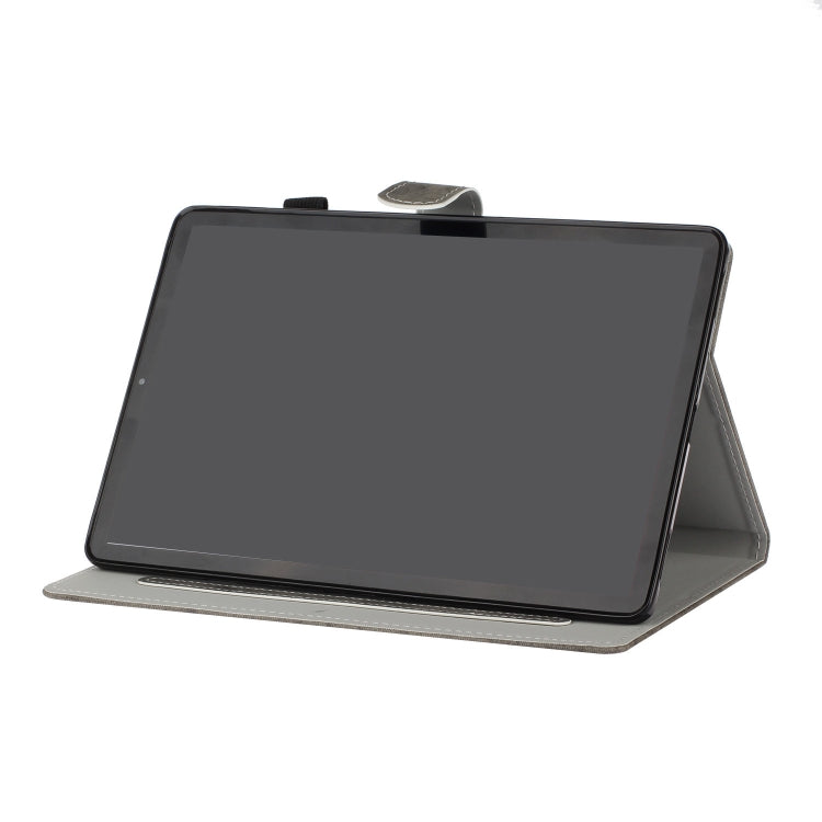 For Samsung Galaxy Tab S8 / Galaxy Tab S7 11.0 T870 Marble Style Cloth Texture Leather Case with Bracket & Card Slot & Pen Slot & Anti Skid Strip(Grey) - Galaxy Tab S8 Cases by buy2fix | Online Shopping UK | buy2fix