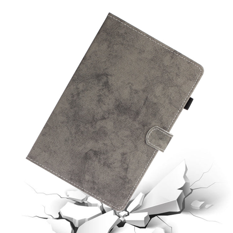 For Samsung Galaxy Tab S8 / Galaxy Tab S7 11.0 T870 Marble Style Cloth Texture Leather Case with Bracket & Card Slot & Pen Slot & Anti Skid Strip(Grey) - Galaxy Tab S8 Cases by buy2fix | Online Shopping UK | buy2fix