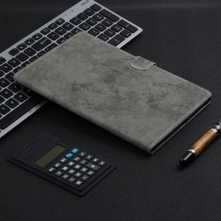 For Samsung Galaxy Tab S8 / Galaxy Tab S7 11.0 T870 Marble Style Cloth Texture Leather Case with Bracket & Card Slot & Pen Slot & Anti Skid Strip(Grey) - Galaxy Tab S8 Cases by buy2fix | Online Shopping UK | buy2fix