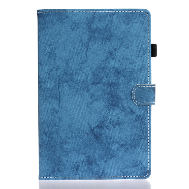 For Samsung Galaxy Tab S8 / Galaxy Tab S7 11.0 T870 Marble Style Cloth Texture Leather Case with Bracket & Card Slot & Pen Slot & Anti Skid Strip(Blue) by buy2fix