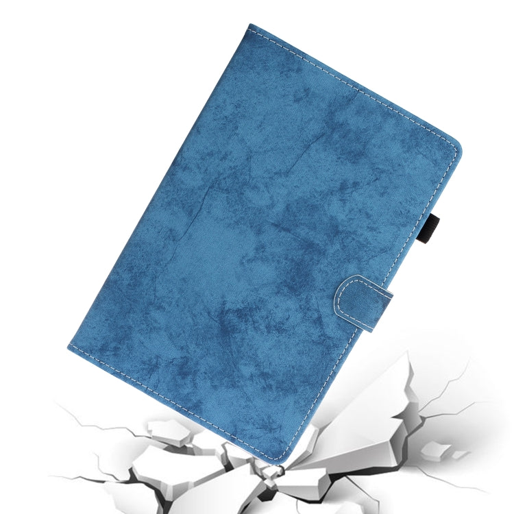 For Samsung Galaxy Tab S8 / Galaxy Tab S7 11.0 T870 Marble Style Cloth Texture Leather Case with Bracket & Card Slot & Pen Slot & Anti Skid Strip(Blue) by buy2fix