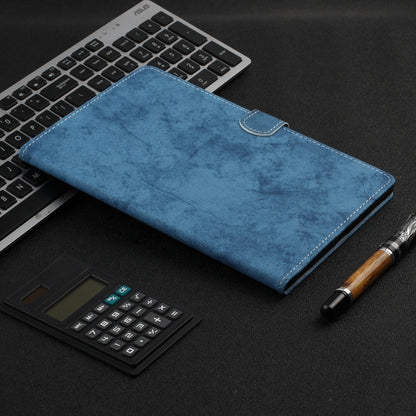For Samsung Galaxy Tab S8 / Galaxy Tab S7 11.0 T870 Marble Style Cloth Texture Leather Case with Bracket & Card Slot & Pen Slot & Anti Skid Strip(Blue) by buy2fix