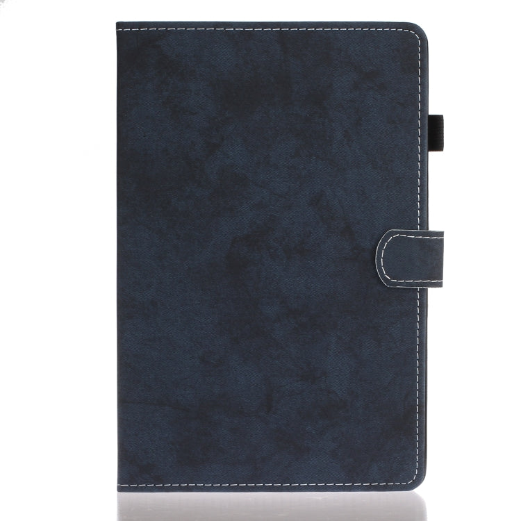 For Samsung Galaxy Tab S8 / Galaxy Tab S7 11.0 T870 Marble Style Cloth Texture Leather Case with Bracket & Card Slot & Pen Slot & Anti Skid Strip(Dark Blue) by buy2fix