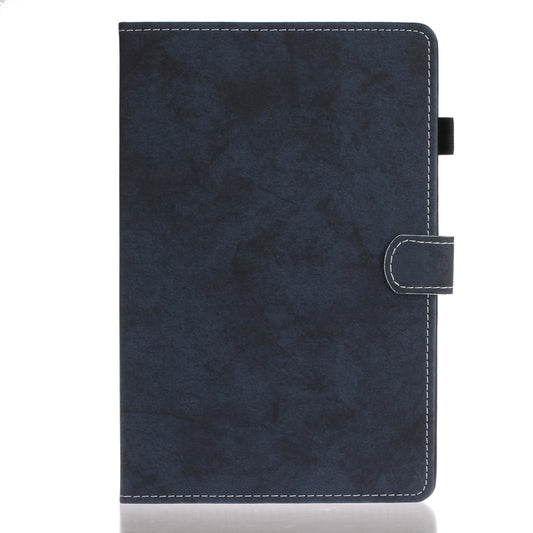 For Samsung Galaxy Tab S8 / Galaxy Tab S7 11.0 T870 Marble Style Cloth Texture Leather Case with Bracket & Card Slot & Pen Slot & Anti Skid Strip(Dark Blue) by buy2fix