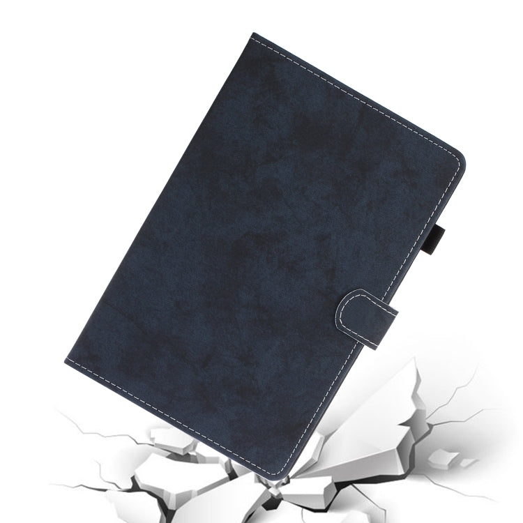 For Samsung Galaxy Tab S8 / Galaxy Tab S7 11.0 T870 Marble Style Cloth Texture Leather Case with Bracket & Card Slot & Pen Slot & Anti Skid Strip(Dark Blue) by buy2fix