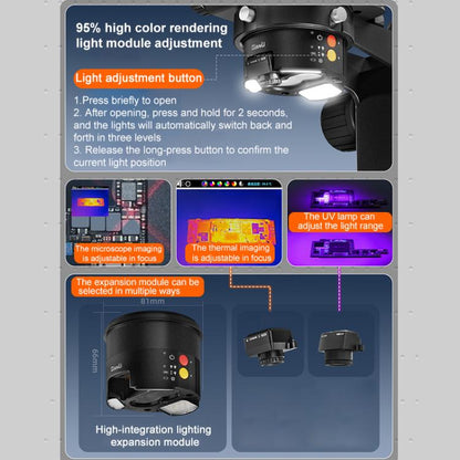 QianLi 6558 6.5X-58X Gorilla Trinocular Microscope, Plug:EU Plug - Microscope Magnifier Series by QIANLI | Online Shopping UK | buy2fix