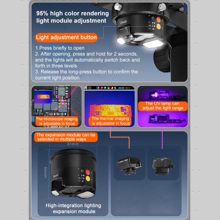 QianLi 6558 6.5X-58X Gorilla Trinocular Microscope, Plug:US Plug - Microscope Magnifier Series by QIANLI | Online Shopping UK | buy2fix