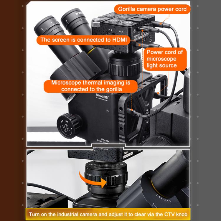 QianLi 6558 6.5X-58X Gorilla Trinocular Microscope, Plug:EU Plug - Microscope Magnifier Series by QIANLI | Online Shopping UK | buy2fix