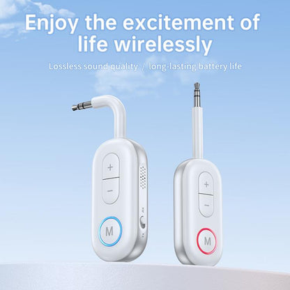 BT-13 2 in 1 Car Wireless Audio Adapter 3.5mm Audio Receiver Transmitter(White) - Audio Receiver Transmitter by buy2fix | Online Shopping UK | buy2fix