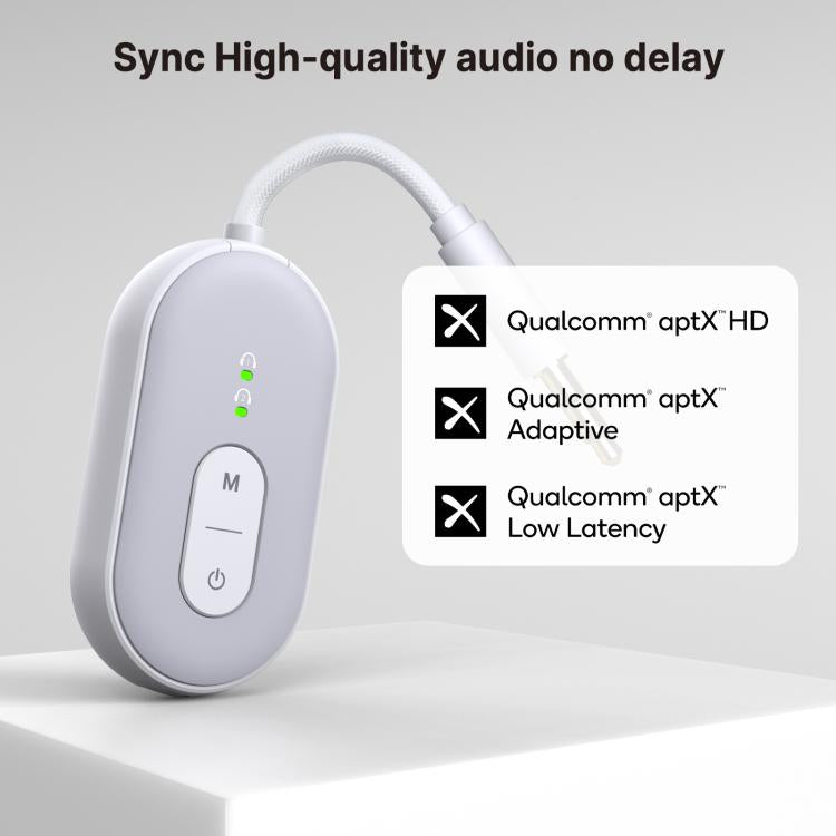 BT-20 2 in 1 Car Wireless Audio Adapter 3.5mm Audio Receiver Transmitter(White) - Audio Receiver Transmitter by buy2fix | Online Shopping UK | buy2fix