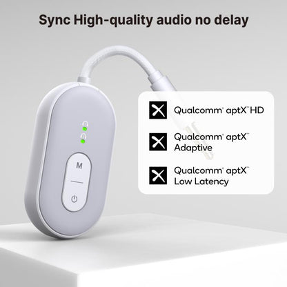 BT-20 2 in 1 Car Wireless Audio Adapter 3.5mm Audio Receiver Transmitter(White) - Audio Receiver Transmitter by buy2fix | Online Shopping UK | buy2fix