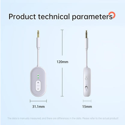 BT-20 2 in 1 Car Wireless Audio Adapter 3.5mm Audio Receiver Transmitter(White) - Audio Receiver Transmitter by buy2fix | Online Shopping UK | buy2fix
