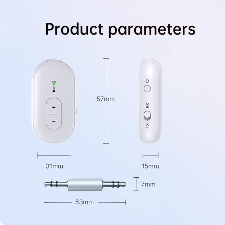 BT-21 2 in 1 Car Wireless Audio Adapter 3.5mm Audio Receiver Transmitter(White) - Audio Receiver Transmitter by buy2fix | Online Shopping UK | buy2fix
