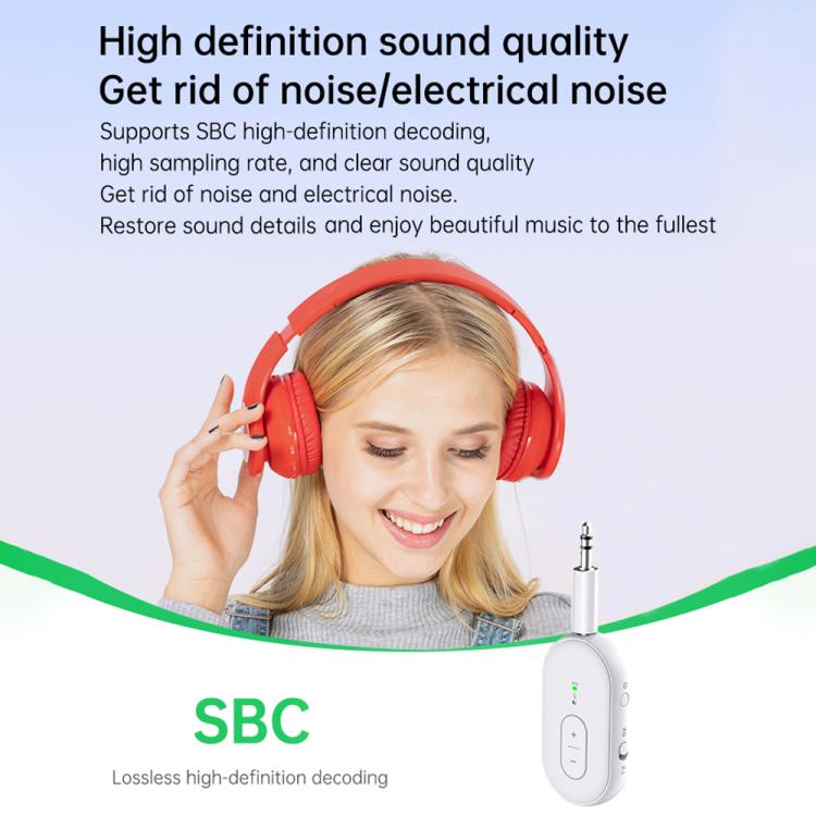 BT-21 2 in 1 Car Wireless Audio Adapter 3.5mm Audio Receiver Transmitter(White) - Audio Receiver Transmitter by buy2fix | Online Shopping UK | buy2fix