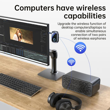 C86S Pro 2 in 1 Car Wireless Audio Adapter 3.5mm Audio Receiver Transmitter(Black) - Audio Receiver Transmitter by buy2fix | Online Shopping UK | buy2fix