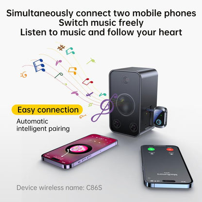 C86S Pro 2 in 1 Car Wireless Audio Adapter 3.5mm Audio Receiver Transmitter(Black) - Audio Receiver Transmitter by buy2fix | Online Shopping UK | buy2fix