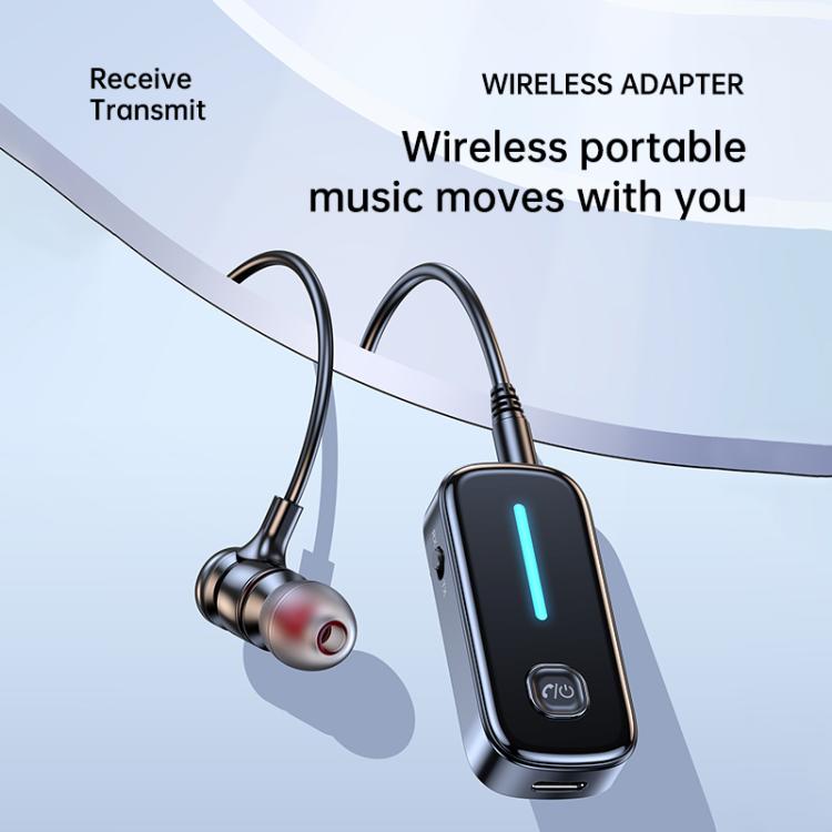 C89 2 in 1 Back Clip Wireless Audio Adapter Car 3.5mm Audio Receiver Transmitter(Black) - Audio Receiver Transmitter by buy2fix | Online Shopping UK | buy2fix