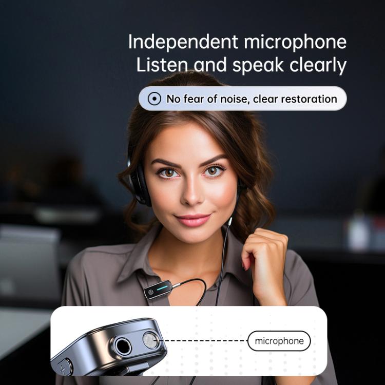 C89 2 in 1 Back Clip Wireless Audio Adapter Car 3.5mm Audio Receiver Transmitter(Black) - Audio Receiver Transmitter by buy2fix | Online Shopping UK | buy2fix