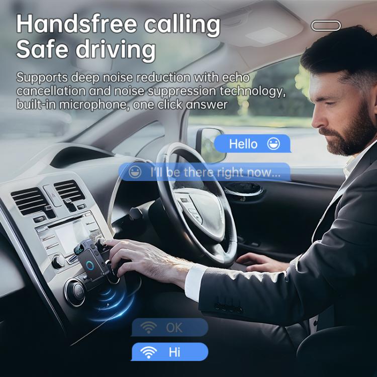JS2 2 in 1 Car Wireless Audio Adapter 3.5mm Audio Receiver Transmitter(Black) - Audio Receiver Transmitter by buy2fix | Online Shopping UK | buy2fix