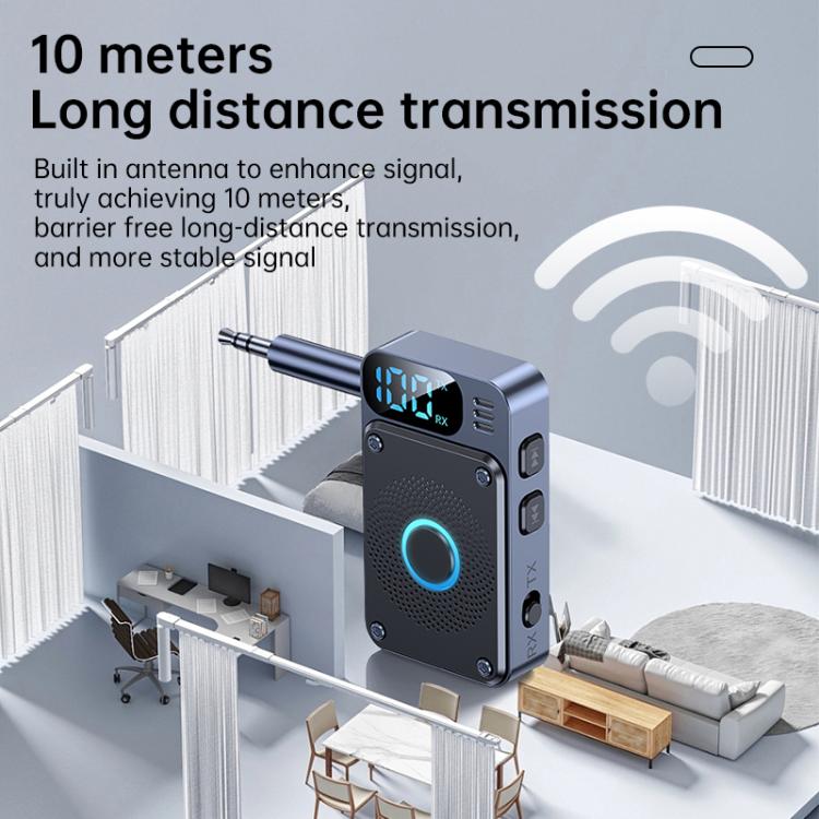 JS2 2 in 1 Car Wireless Audio Adapter 3.5mm Audio Receiver Transmitter(Black) - Audio Receiver Transmitter by buy2fix | Online Shopping UK | buy2fix