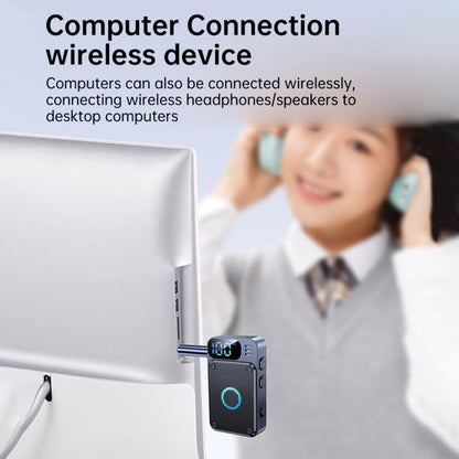 JS2 2 in 1 Car Wireless Audio Adapter 3.5mm Audio Receiver Transmitter(Black) - Audio Receiver Transmitter by buy2fix | Online Shopping UK | buy2fix