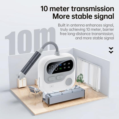 JS4 2 in 1 Car Digital Display Wireless Audio Adapter 3.5mm Audio Receiver Transmitter(White) - Audio Receiver Transmitter by buy2fix | Online Shopping UK | buy2fix