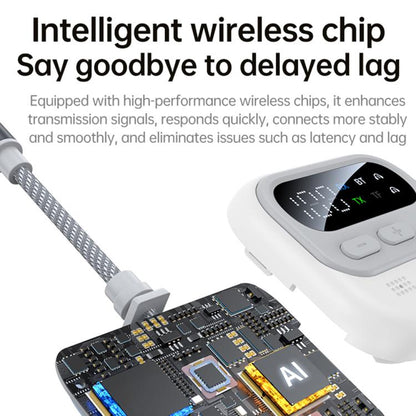 JS4 2 in 1 Car Digital Display Wireless Audio Adapter 3.5mm Audio Receiver Transmitter(White) - Audio Receiver Transmitter by buy2fix | Online Shopping UK | buy2fix