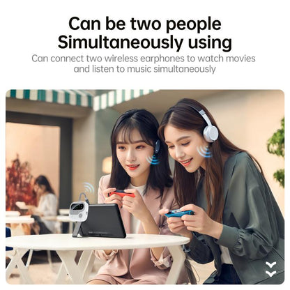 JS4 2 in 1 Car Digital Display Wireless Audio Adapter 3.5mm Audio Receiver Transmitter(White) - Audio Receiver Transmitter by buy2fix | Online Shopping UK | buy2fix