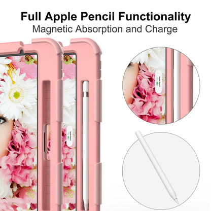 For iPad Air 2022 / 2020 10.9 Shockproof Two-Color Silicone Protective Case with Holder(Rose Gold + Rose Gold) - iPad Air (2022) / (2020) 10.9 Cases by buy2fix | Online Shopping UK | buy2fix