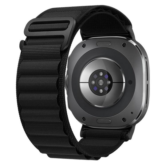 For Galaxy Watch Ultra2 2026 / 2025 / 1 2024 xDfind Black Buckle Loop Nylon Watch Band(Black)