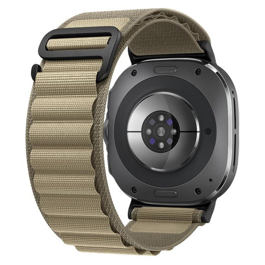 For Galaxy Watch9 / 8 / 8 Classic xDfind Black Buckle Loop Nylon Watch Band(Olive Green)