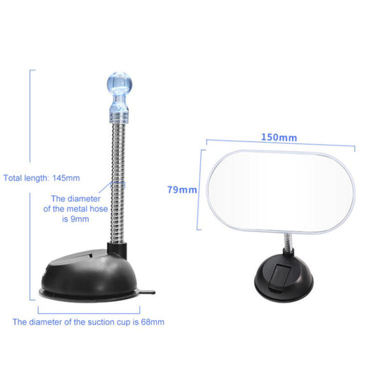 Car Suction Cup Type Wide-angle Rearview Auxiliary Mirror(Black) - Convex Mirror & Accessories by buy2fix | Online Shopping UK | buy2fix