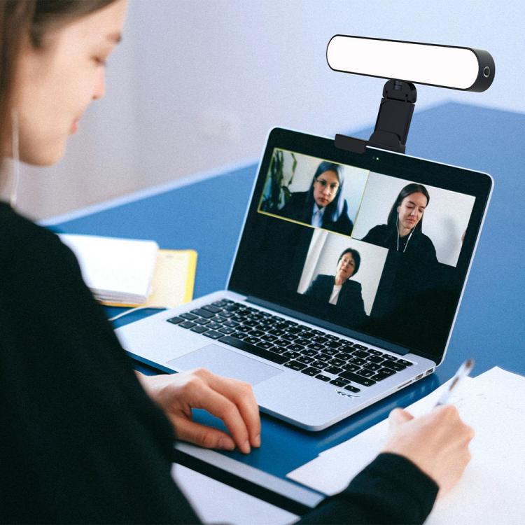 F-663 LED Monitor Screen Fill Light Video Conference Light(Black) - Selfie Light by buy2fix | Online Shopping UK | buy2fix