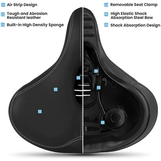 Mountain Bike Wide Seat Saddle(Black) - Bicycle Saddle by buy2fix | Online Shopping UK | buy2fix