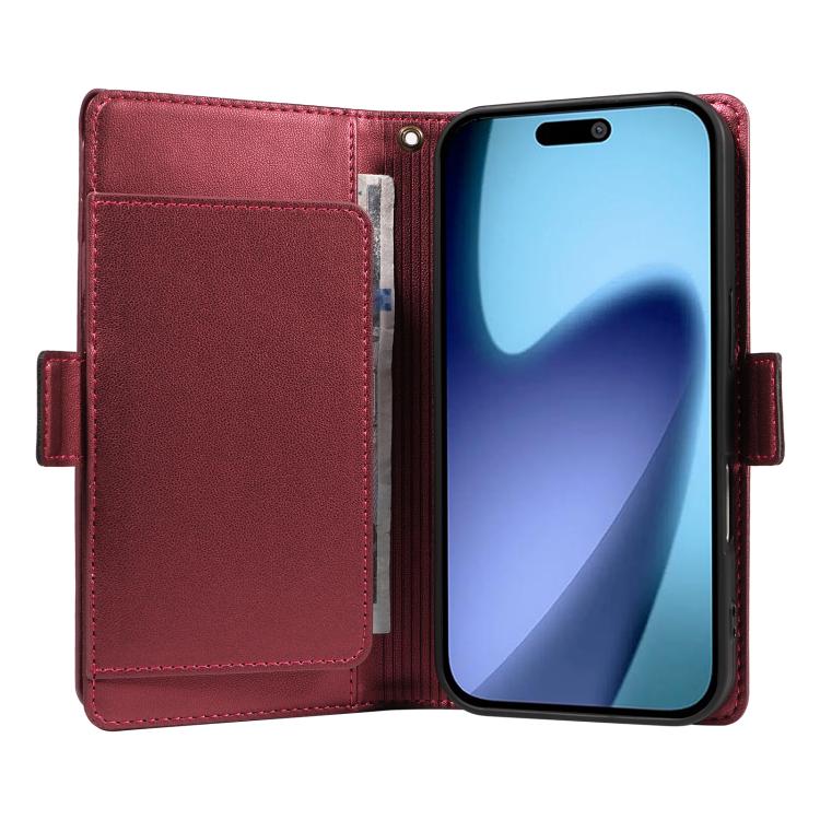 For iPhone Air Multi Card Wallet Leather Phone Case with Strap(Red) - iPhone Air Cases by buy2fix | Online Shopping UK | buy2fix