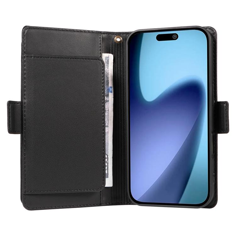 For iPhone Air Multi Card Wallet Leather Phone Case with Strap(Black) - iPhone Air Cases by buy2fix | Online Shopping UK | buy2fix