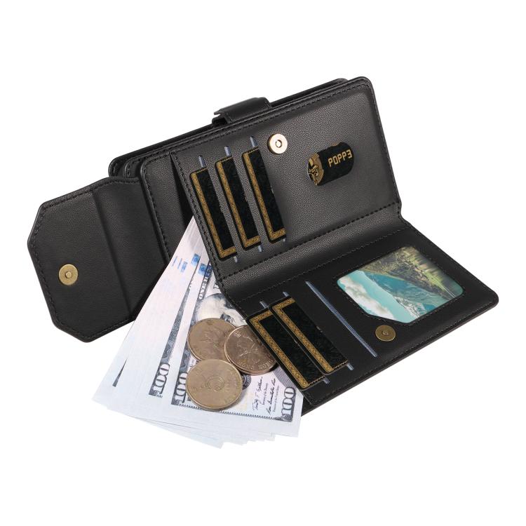 For iPhone Air Multi Card Wallet Leather Phone Case with Strap(Black) - iPhone Air Cases by buy2fix | Online Shopping UK | buy2fix