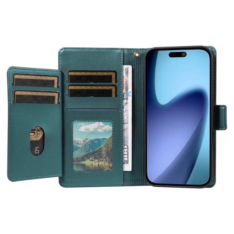 For iPhone Air Multi Card Wallet Leather Phone Case with Strap(Green) - iPhone Air Cases by buy2fix | Online Shopping UK | buy2fix