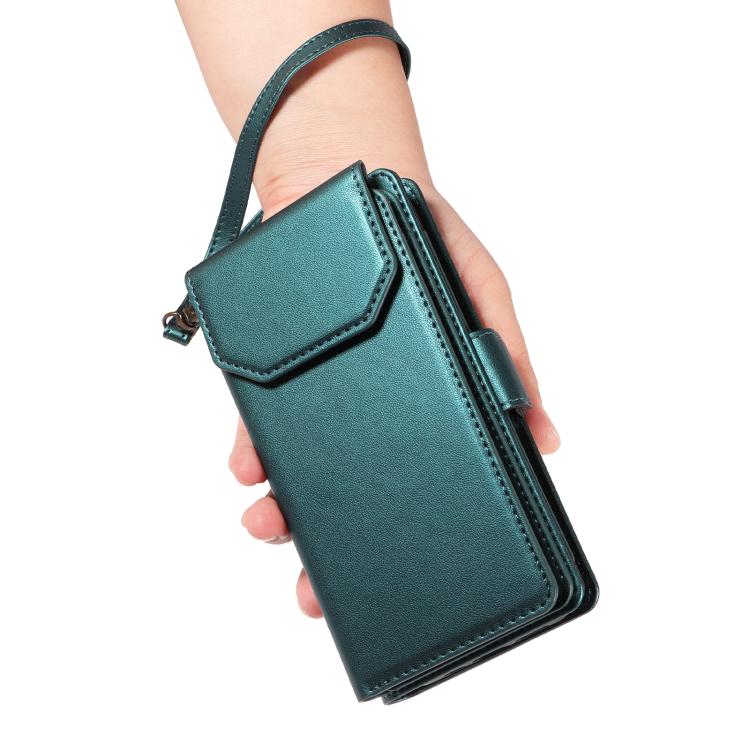 For iPhone Air Multi Card Wallet Leather Phone Case with Strap(Green) - iPhone Air Cases by buy2fix | Online Shopping UK | buy2fix
