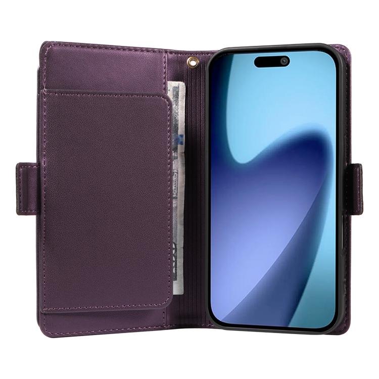 For iPhone Air Multi Card Wallet Leather Phone Case with Strap(Purple) - iPhone Air Cases by buy2fix | Online Shopping UK | buy2fix
