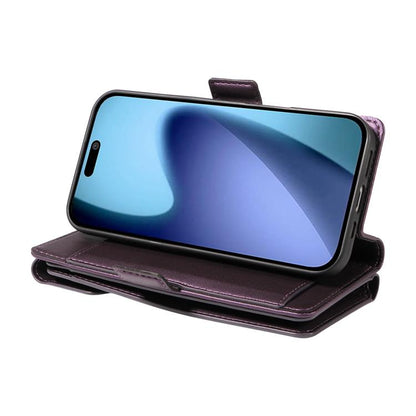 For iPhone Air Multi Card Wallet Leather Phone Case with Strap(Purple) - iPhone Air Cases by buy2fix | Online Shopping UK | buy2fix