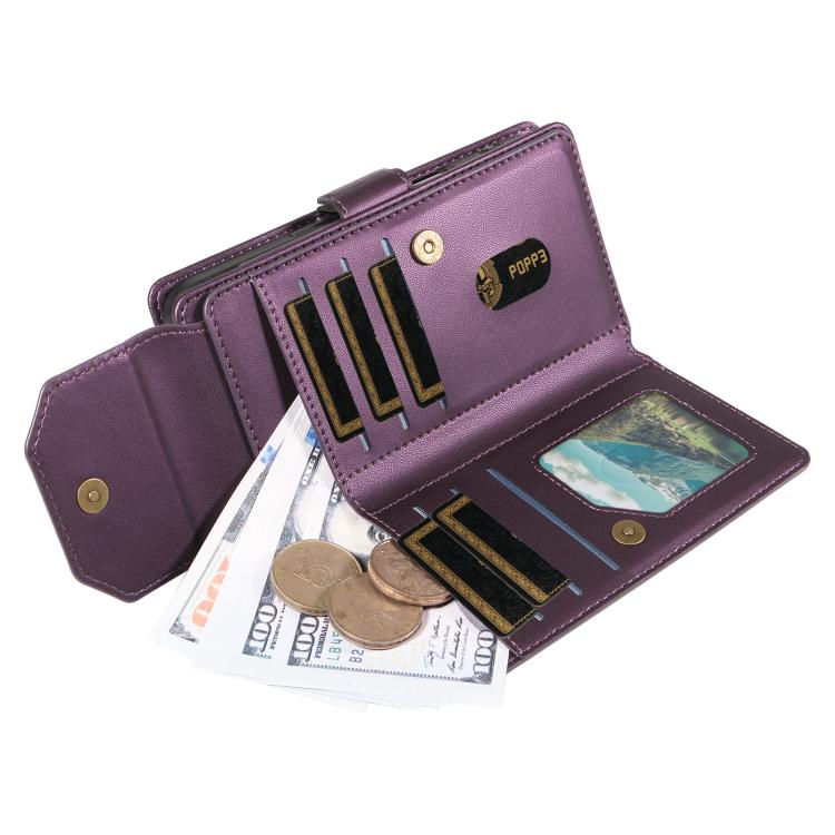 For iPhone Air Multi Card Wallet Leather Phone Case with Strap(Purple) - iPhone Air Cases by buy2fix | Online Shopping UK | buy2fix