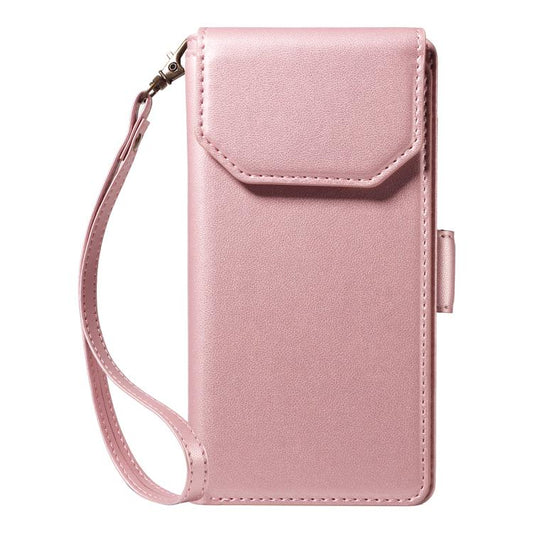 For iPhone Air Multi Card Wallet Leather Phone Case with Strap(Rose Gold) - iPhone Air Cases by buy2fix | Online Shopping UK | buy2fix