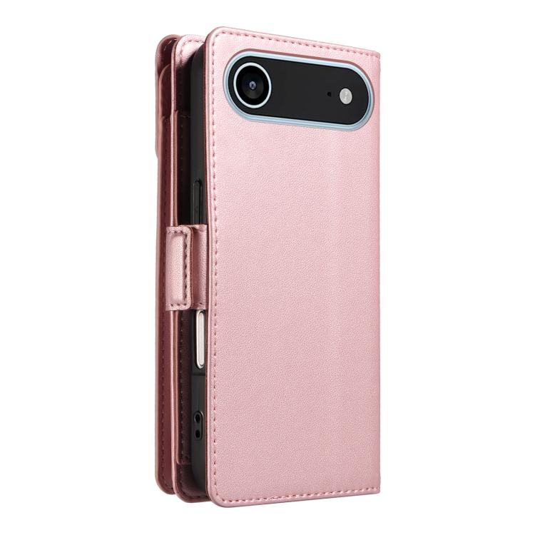 For iPhone Air Multi Card Wallet Leather Phone Case with Strap(Rose Gold) - iPhone Air Cases by buy2fix | Online Shopping UK | buy2fix