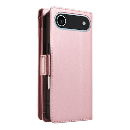 For iPhone Air Multi Card Wallet Leather Phone Case with Strap(Rose Gold) - iPhone Air Cases by buy2fix | Online Shopping UK | buy2fix