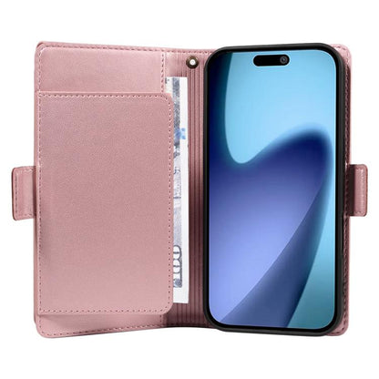 For iPhone Air Multi Card Wallet Leather Phone Case with Strap(Rose Gold) - iPhone Air Cases by buy2fix | Online Shopping UK | buy2fix