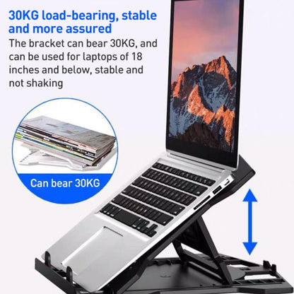 NUOXI N2 8-level Adjustable Laptop Holder, without Turntable(Black) - Laptop Stand by NUOXI | Online Shopping UK | buy2fix