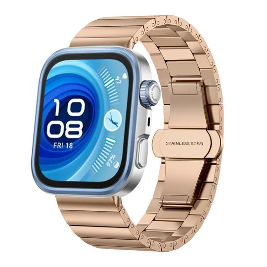 For Huawei Watch Fit 5 / 5 Pro / 4 / 4 Pro Bamboo Stainless Steel Watch Band(Gold)